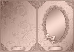 A5 Metallic Lace and Bow Card Front