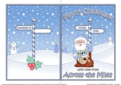 5 x 7 Quick Cut and Fold Card - Merry Christmas Across the Miles with Santa