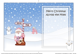 5 x 7 matching insert - Merry Christmas Across the Miles with Santa