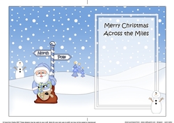 5 x 7 matching insert - Merry Christmas Across the Miles with Santa