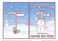 5 x 7 Quick Cut and Fold Card - Merry Christmas Across the Miles with Snowball Sam