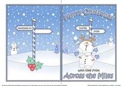 5 x 7 Quick Cut and Fold Card - Merry Christmas Across the Miles with Snowball Sam