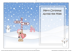 5 x 7 matching insert - Merry Christmas Across the Miles with Livvy Bear