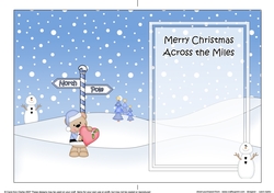 5 x 7 matching insert - Merry Christmas Across the Miles with Livvy Bear