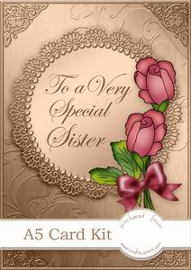 A5 Roses and Metallic Lace Kit with 3D Decoupage
