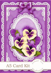 A5 Pansy, Lace and Pearls Kit with 3D Decoupage and Pyramage