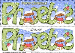 Large DL Merry Christmas PHOEBE 3D decoupage