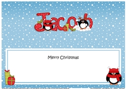 Large DL Merry Christmas JACOB insert