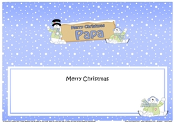 large DL Merry Christmas PAPA with Snowman insert