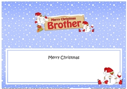 large DL Merry Christmas BROTHER Snowball Sam insert