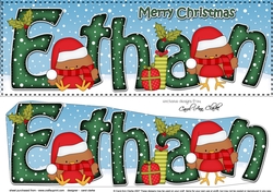 Large DL Merry Christmas ETHAN 3D decoupage 