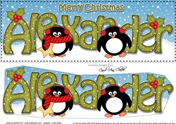 Large DL Merry Christmas ALEXANDER 3D decoupage
