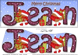 Large DL Merry Christmas JEAN 3D decoupage 
