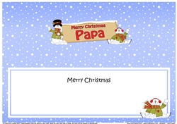 large DL Merry Christmas PAPA with Snowman insert