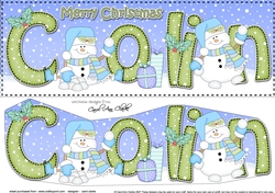 Large DL Merry Christmas COLIN 3D decoupage