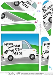 Happy Birthday White Van Man Fan Pyramage Topper