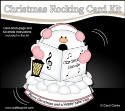 3D Shaped Rocking Christmas Card Mini Kit  - Snhowball Sam is Carol Singing