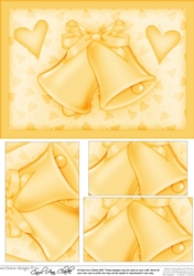 A5 Romantic Wedding Bells Pyramage Topper