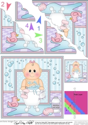 Cute Little Baby Bathtub Buddies Scalloped Corner Stacker
