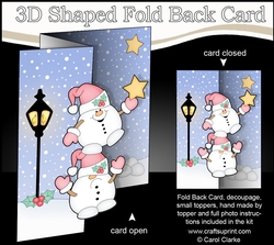3D Shaped No-Hole Fold Back Christmas Card Mini Kit  - Snowball Sam & Friend have an Xmas Star