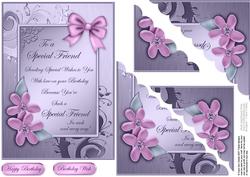 Metallic Birthday Greeting Quick Card Corner Side Stacker