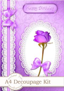 A4 Rose, Lace and Pearls 3D Decoupage Kit