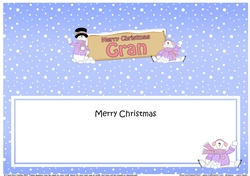 large DL Merry Christmas GRAN with Snowman insert