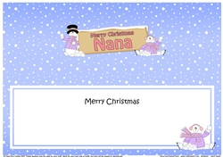 large DL Merry Christmas NANA with Snowman insert