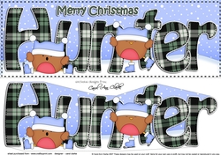 Large DL Merry Christmas HUNTER 3D decoupage