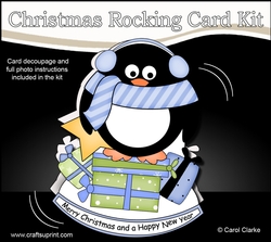 3D Shaped Rocking Christmas Card Mini Kit  - Pip Penguin has Presents & a Star