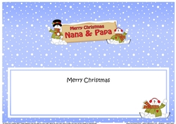 large DL Merry Christmas NANA & PAPA with Snowman insert