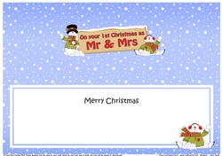 large DL On your 1st Christmas as MR & MRS with Snowman insert