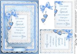 A5 Greetings, Lace and Pearls Quick Card with Pyramage