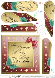 Elegant Christmas Greetings Fan Pyramage Topper