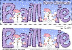 Large DL Merry Christmas BAILLIE 3D decoupage