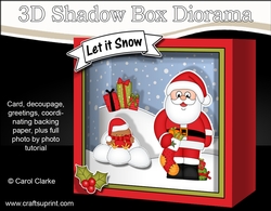 3D Christmas Diorama Shadow Box Card Mini Kit  - Santa has an Xmas Stocking
