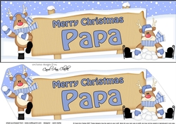 large DL Merry Christmas PAPA with Rudolph 3D decoupage