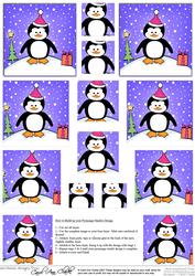 Cheeky Xmas Penguin Pyramage Sheet