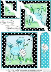 Cute Poodle Quick Card with Wavy Corner Side Stacker