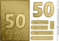 A5 Elegant Metallic Words Quick Card with 3D Decoupage