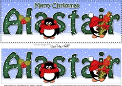 Large DL Merry Christmas ALASTAIR 3D decoupage