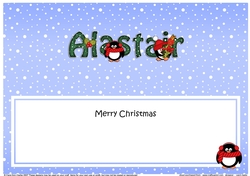 Large DL Merry Christmas ALASTAIR insert