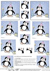 Cheeky Xmas Penguin Twisted Pyramage Sheet