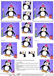 Cheeky Xmas Penguin Twisted Pyramage Sheet