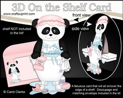 3D On the Shelf Card Kit - Bathtub Buddies - Cute Little Su Ling Panda has a Bubble Bath