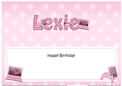Large DL Happy Birthday LEXIE insert