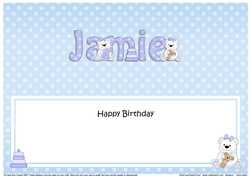 Large DL Happy Birthday JAMIE insert