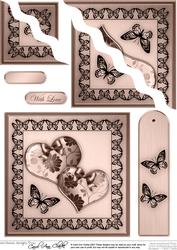 Elegant Romance Romantic Hearts Wavey Corner Stacker