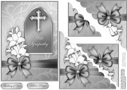 Sympathy Metallic Greeting Quick Card Corner Side Stacker