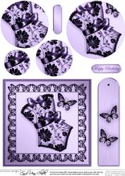 Elegant Boudoir Quick Card with Circle Pyramage Topper